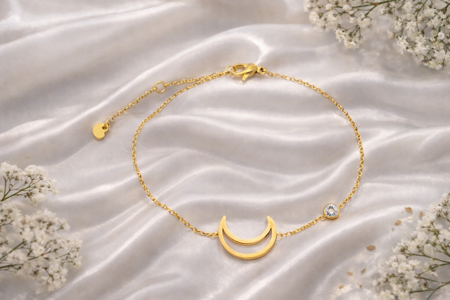 Eclipse Glow Bracelet – Dainty Celestial Icons | Thin Chain | Stainless Steel