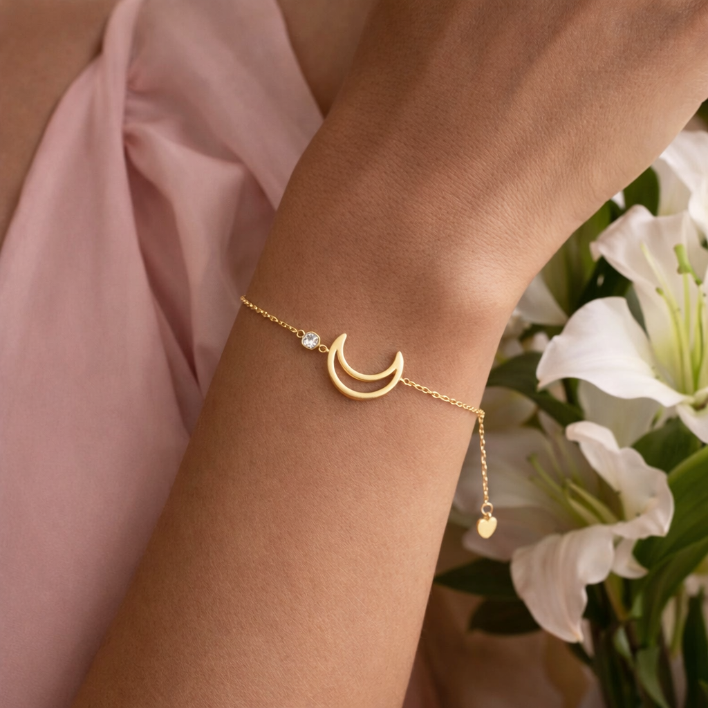 Eclipse Glow Bracelet – Dainty Celestial Icons | Thin Chain | Stainless Steel