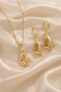 Aura Drop Jewelry Set - Spiral Pendant Necklace & Earrings